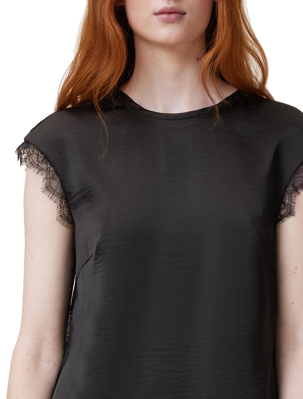 Black lace patchwork irregular dress - Image 4