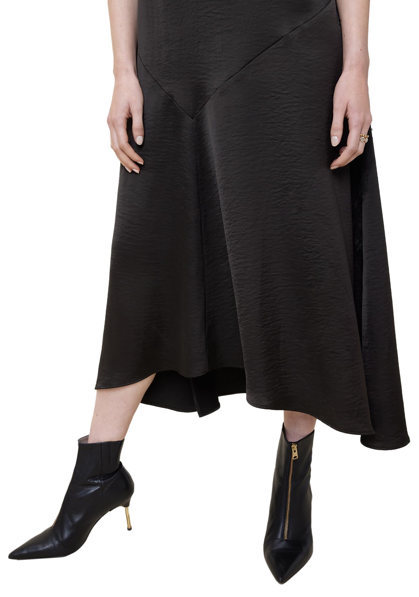 Black lace patchwork irregular dress - Image 3