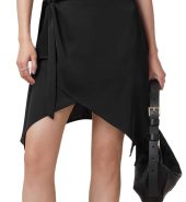 Black irregular lace dress