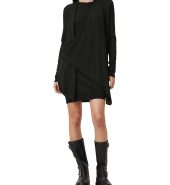 Black pile collar knit dress