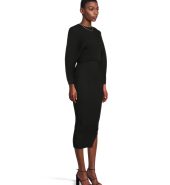 Black knitted skirt suit