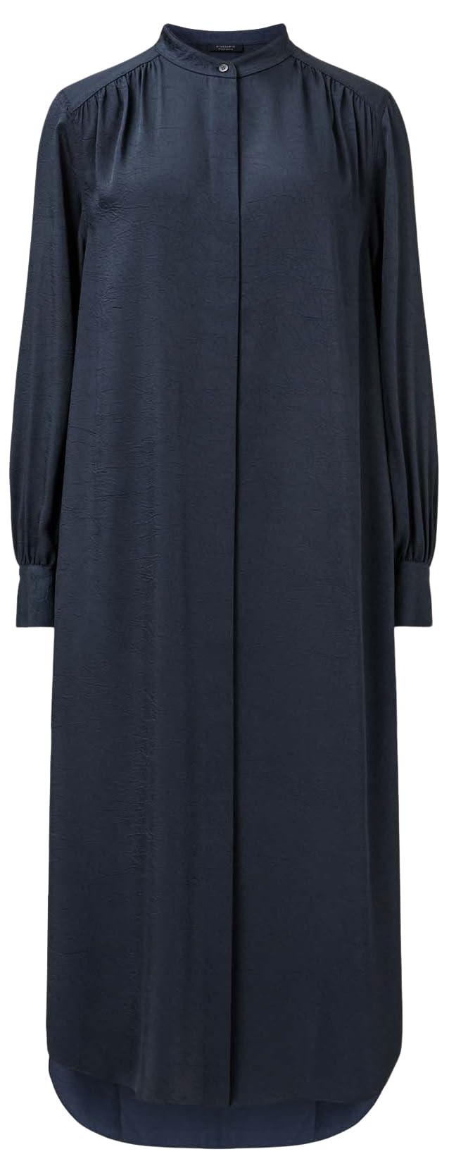 Dark blue stand-up collar shirt dress - Image 9