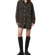 Camouflage denim shirt dress